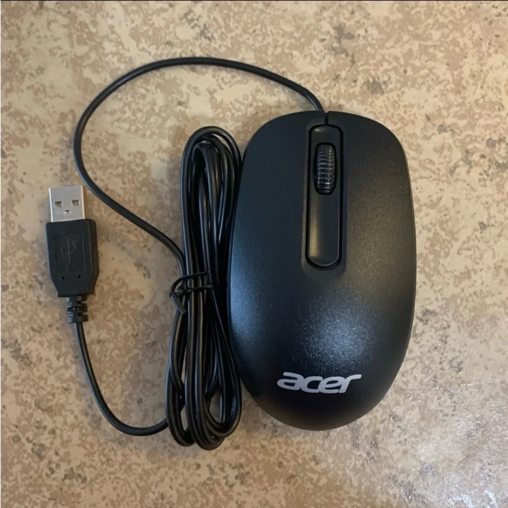 New! “Acer” Genuine Optical Wired USB 2 Button PC Computer Mouse. # DC1121101C.